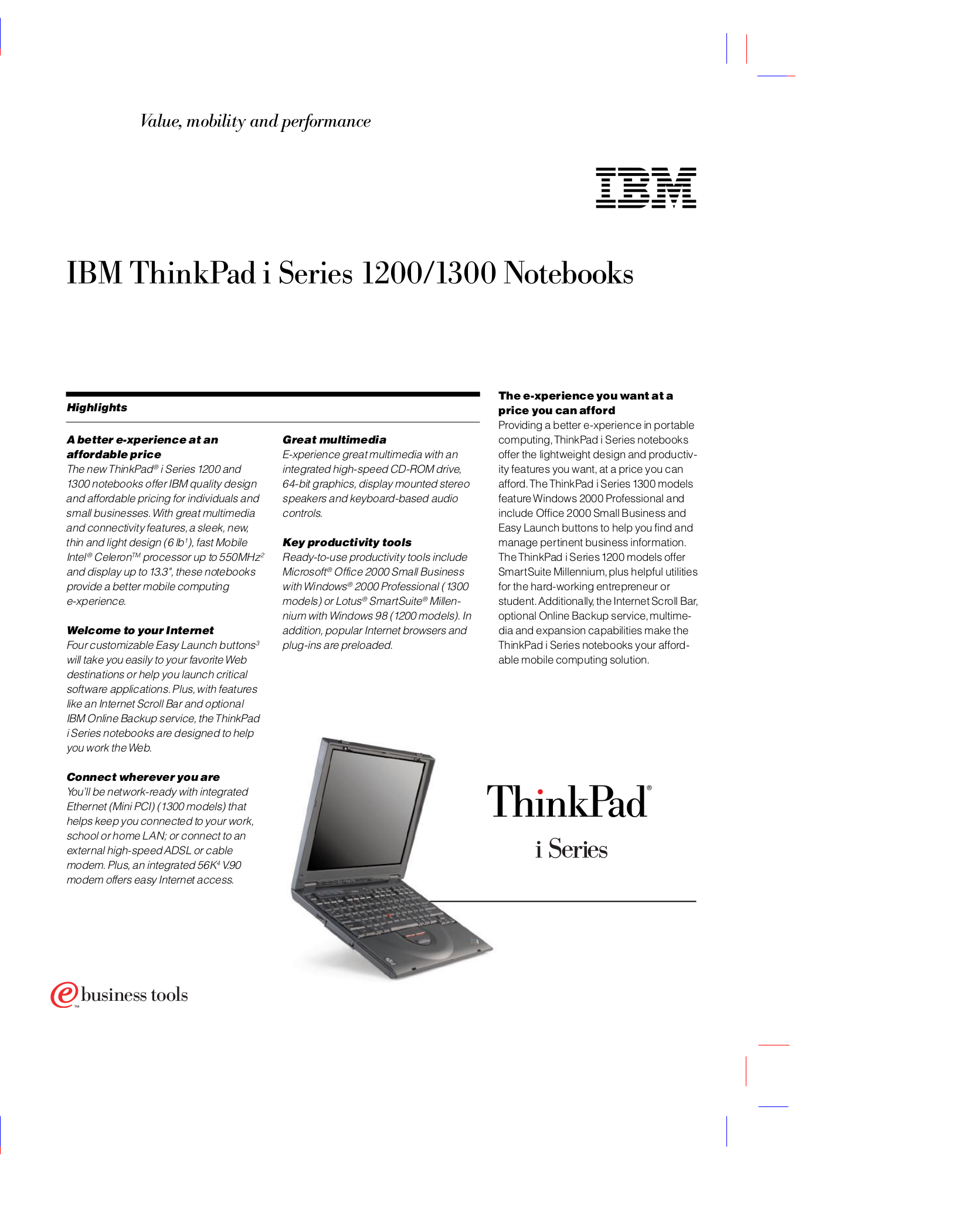 Download free pdf for IBM ThinkPad i Series 1300 Laptop manual